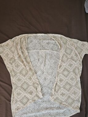 painted threads Cream Aztec Open-Front Tunic